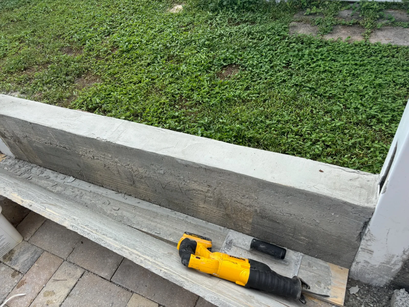 Concrete wall repair work