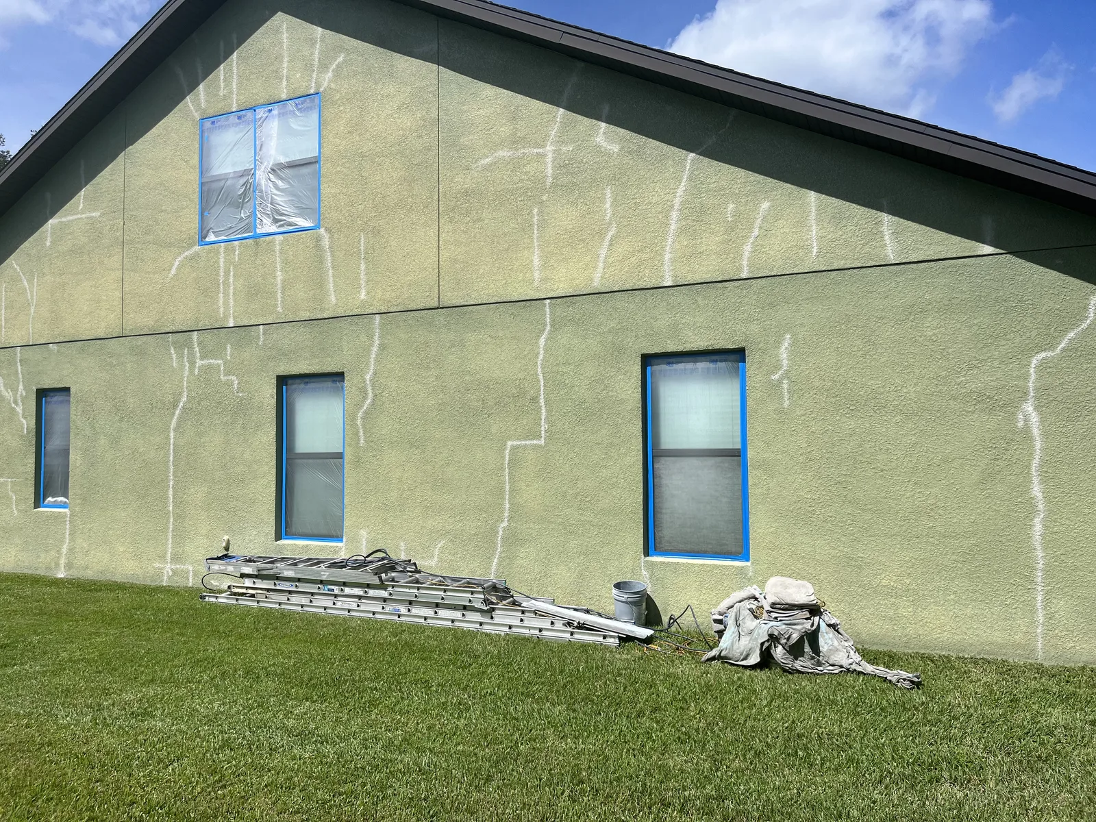 Exterior home before paint and repair work